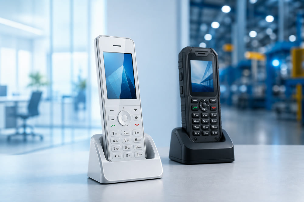 Cornette DECT Gigaset: modello elegante da ufficio e modello robusto da magazzino